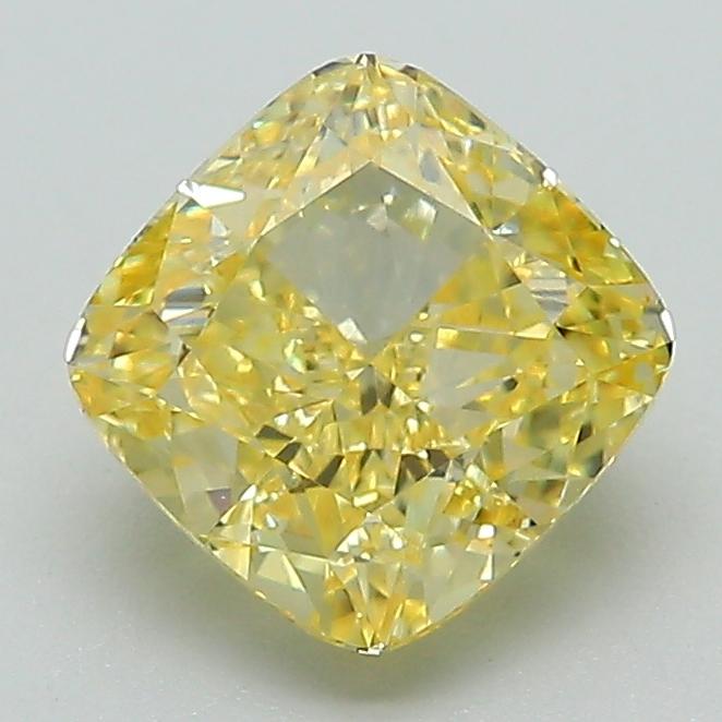1.74 Ct. Fancy Intense Yellow Cushion Lab Grown Diamond