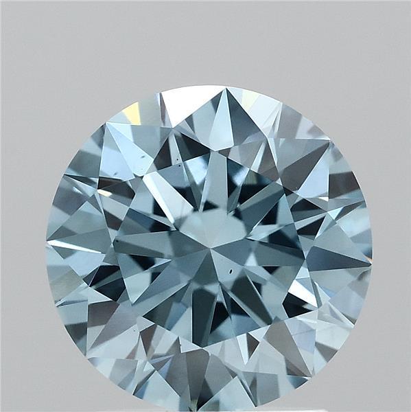 2.06 Ct. Fancy Vivid Blue Round Lab Grown Diamond