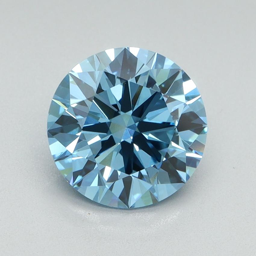 1.96 Ct. Fancy Vivid Blue Round Lab Grown Diamond