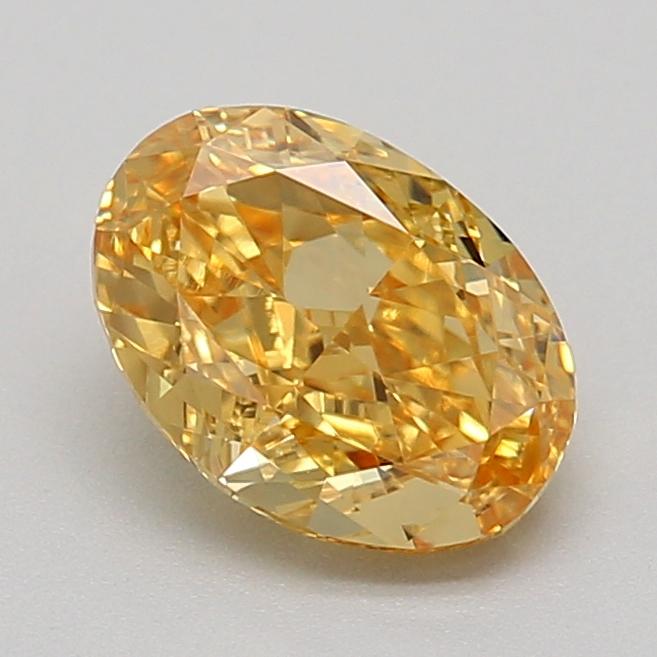 1.02 Ct. Fancy Intense  Yellow Oval Lab Grown Diamond