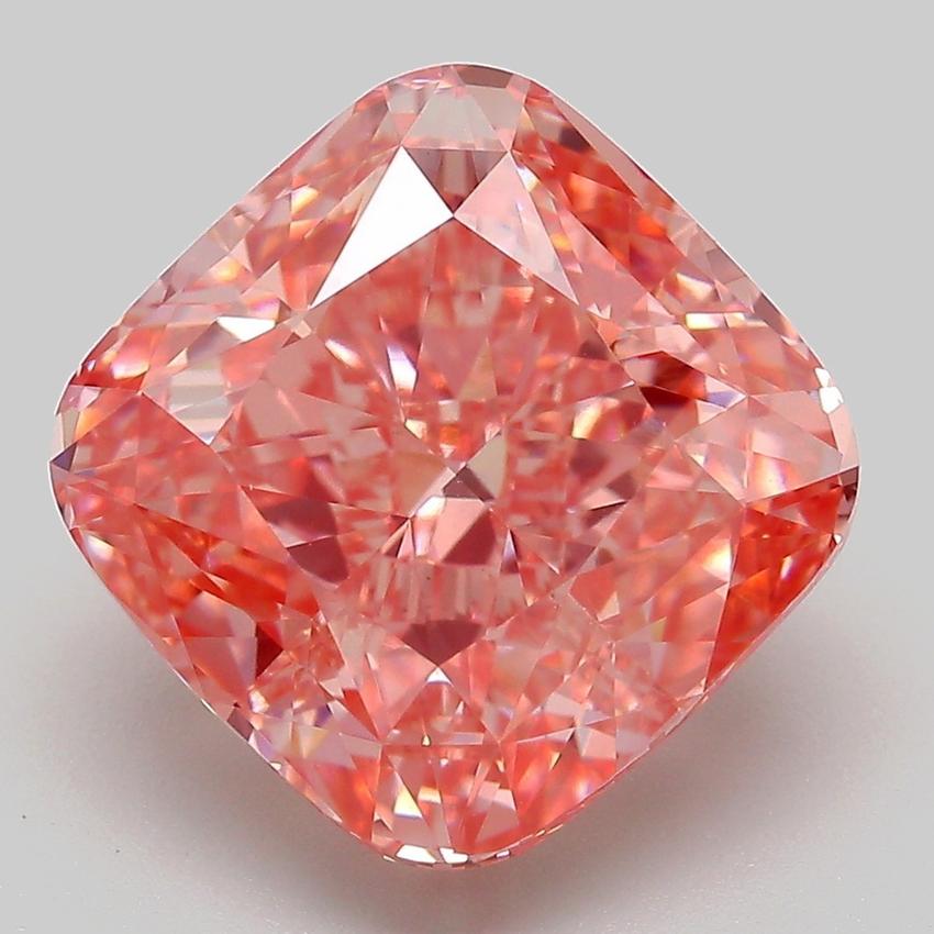 8.01 Ct. Fancy Vivid Pink Cushion Lab Grown Diamond