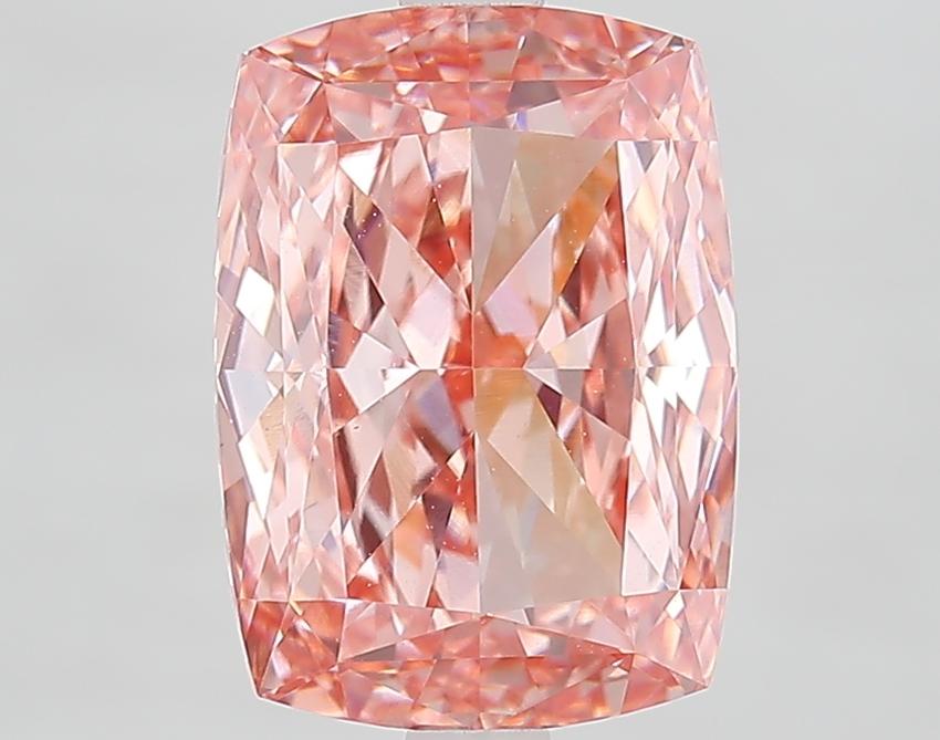 4.09 Ct. Fancy Vivid Pink Cushion Lab Grown Diamond