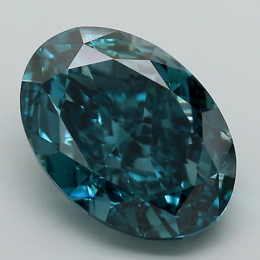 7.96 Ct. Fancy Vivid  Blue Oval Lab Grown Diamond