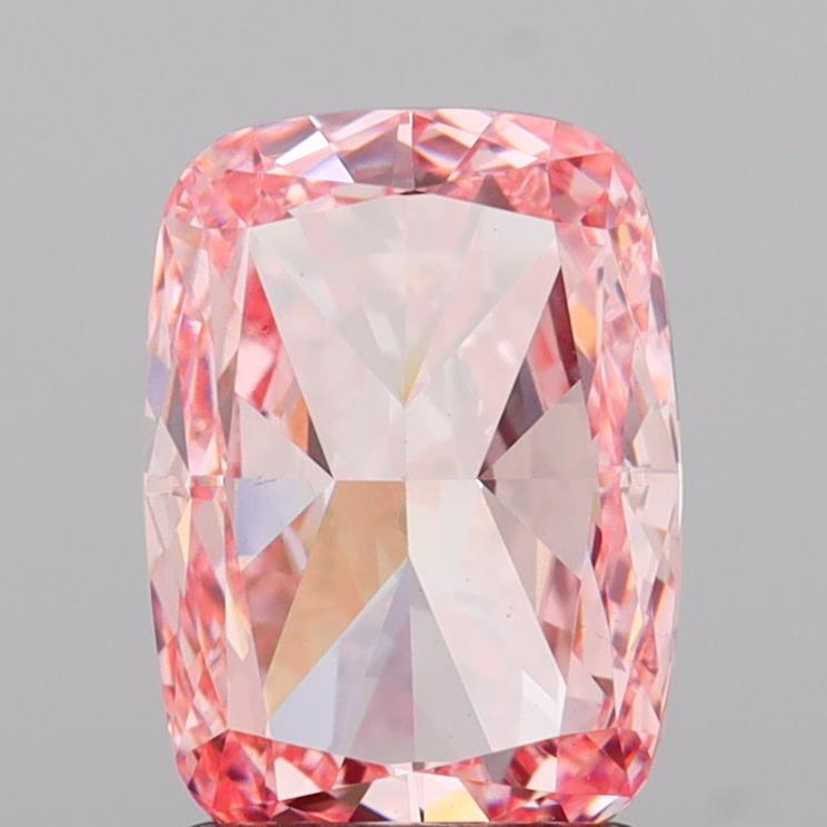2.03 Ct. Fancy Intense  Pink Cushion Lab Grown Diamond