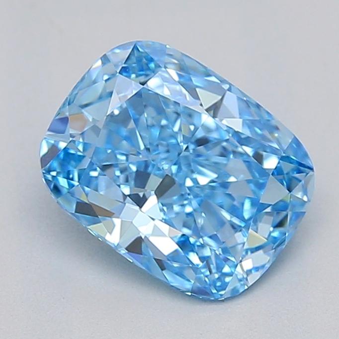 1.00 Ct. Fancy Vivid  Blue Cushion Lab Grown Diamond