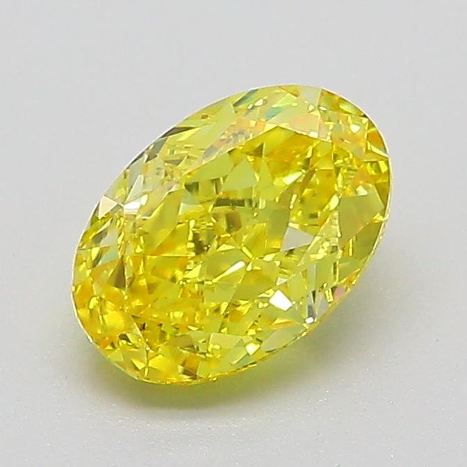 1.04 Ct. Fancy Vivid  Yellow Oval Lab Grown Diamond