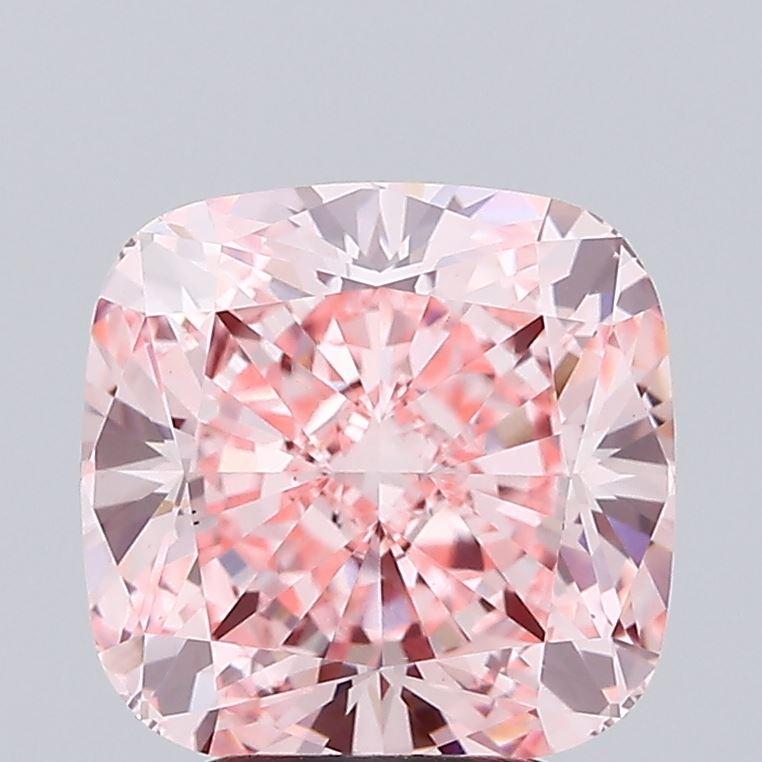 4.36 Ct. Fancy Vivid Pink Cushion Lab Grown Diamond