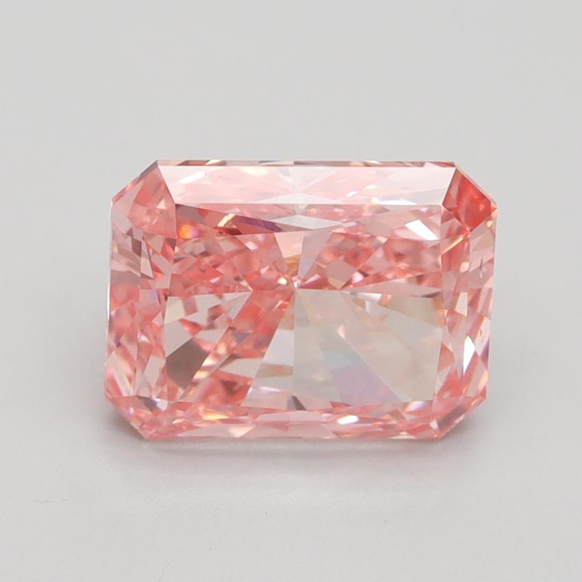 3.02 Ct. Fancy Vivid Pink Radiant Lab Created Diamond