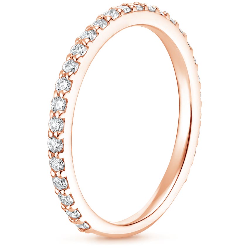 14K Rose Gold Luxe Petite Shared Prong Diamond Ring (3/8 ct. tw.), large side view