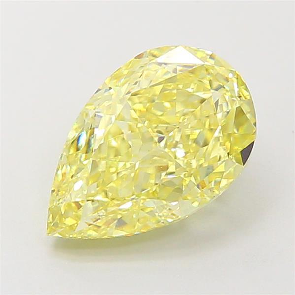 2.22 Ct. Fancy Intense Yellow Pear Lab Grown Diamond