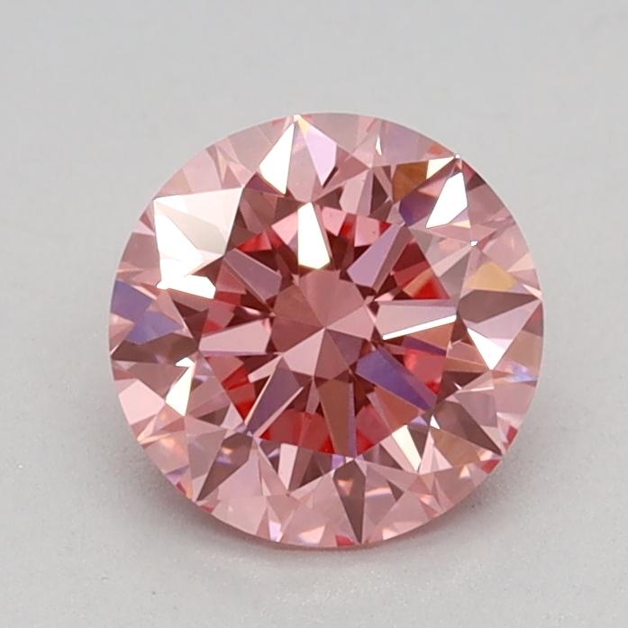 0.72 Ct. Fancy Vivid Pink Round Lab Grown Diamond