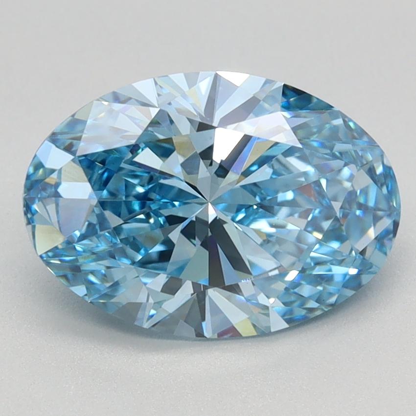2.06 Ct. Fancy Vivid Blue Oval Lab Grown Diamond