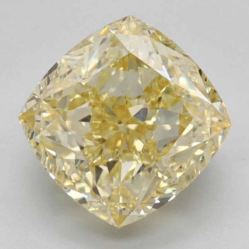 3.24 Ct. Fancy Vivid Yellow Cushion Lab Grown Diamond