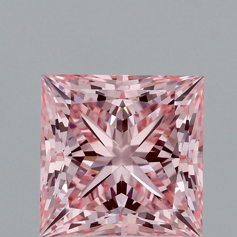 3.03 Ct. Fancy Vivid Pink Princess Lab Grown Diamond