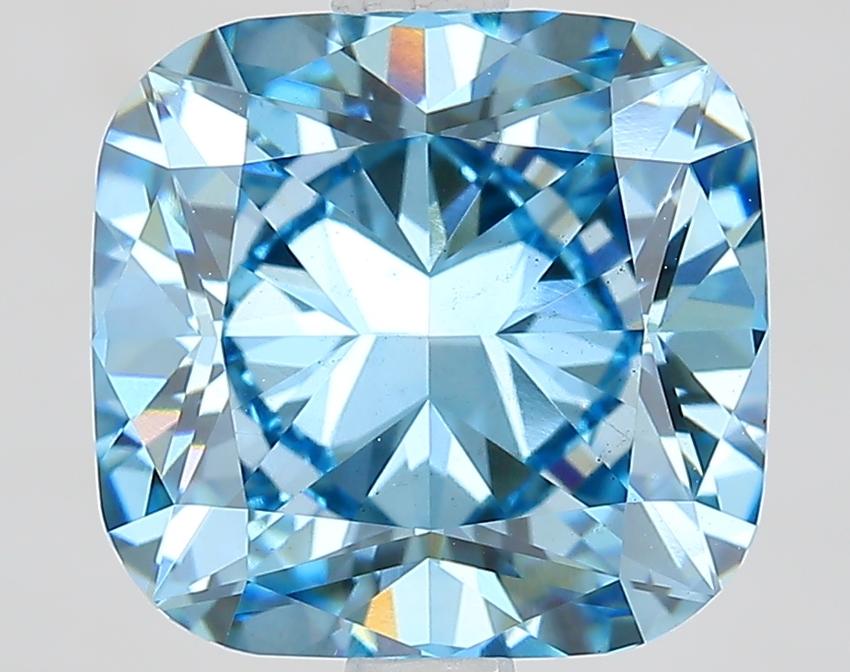 3.23 Ct. Fancy Vivid Blue Cushion Lab Grown Diamond