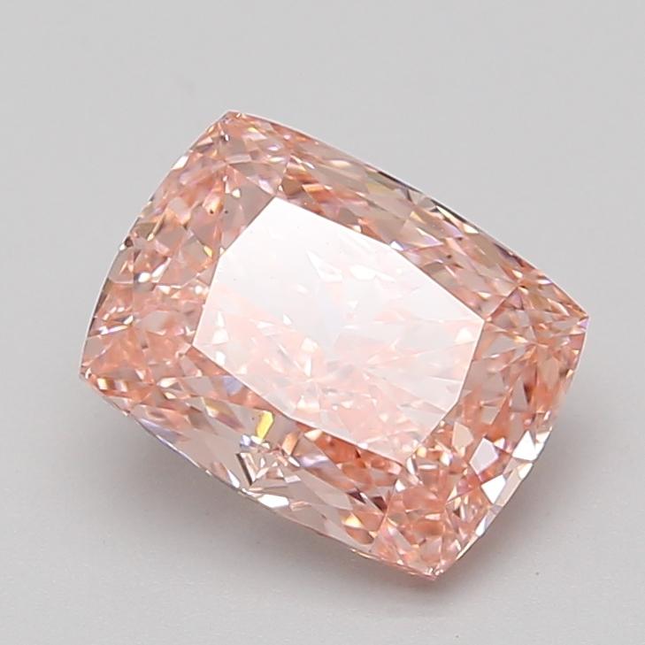 3.09 Ct. Fancy Vivid Pink Cushion Lab Grown Diamond