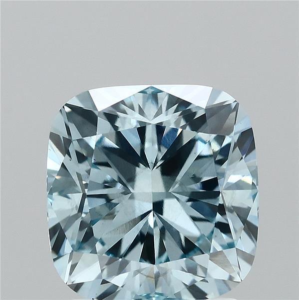 2.10 Ct. Fancy Vivid Blue Cushion Lab Grown Diamond