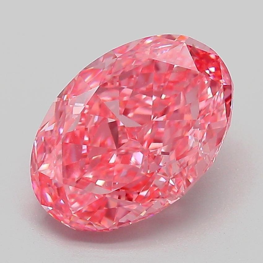 3.09 Ct. Fancy Vivid Pink Oval Lab Grown Diamond