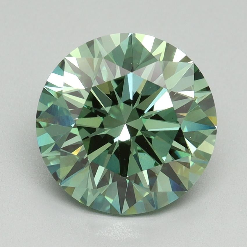 3.23 Ct. Fancy Vivid Pacific Green Round Lab Grown Diamond