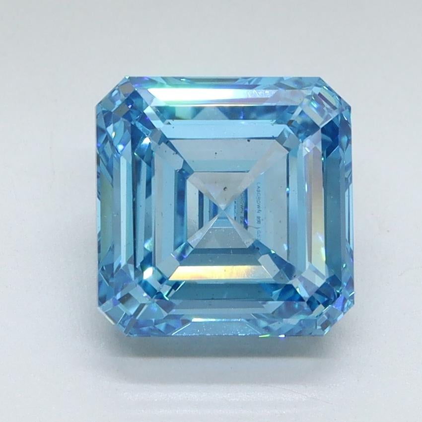 3.00 Ct. Fancy Vivid Malibu Blue Asscher Lab Grown Diamond