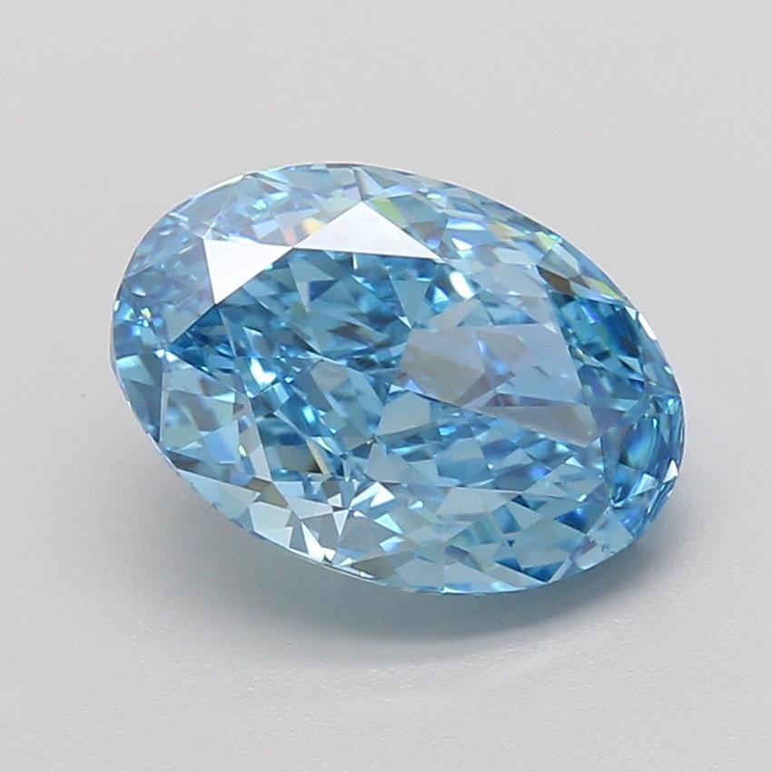 4.07 Ct. Fancy Vivid Blue Oval Lab Grown Diamond