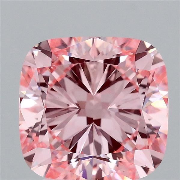 3.02 Ct. Fancy Intense  Pink Cushion Lab Grown Diamond