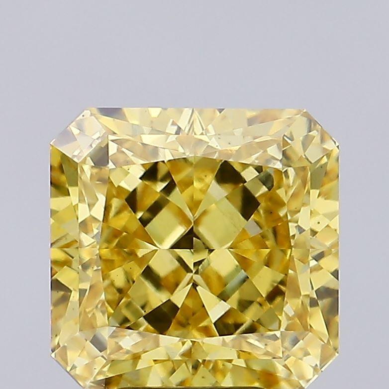 6.07 Ct. Fancy Vivid Yellow Radiant Lab Grown Diamond