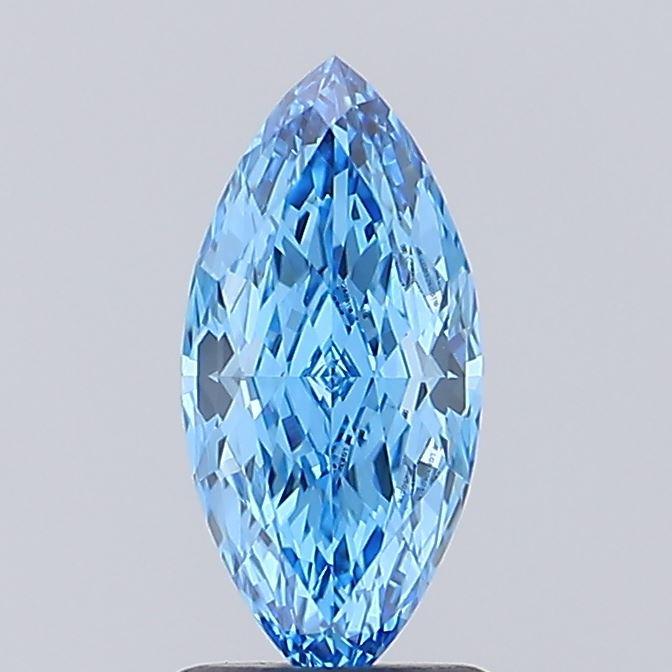 0.87 Ct. Fancy Vivid Blue Marquise Lab Grown Diamond