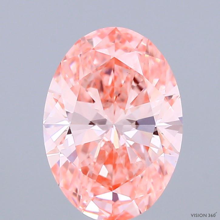2.01 Ct. Fancy Vivid Pink Oval Lab Grown Diamond