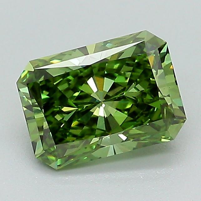 1.08 Ct. Fancy Vivid Green Radiant Lab Grown Diamond