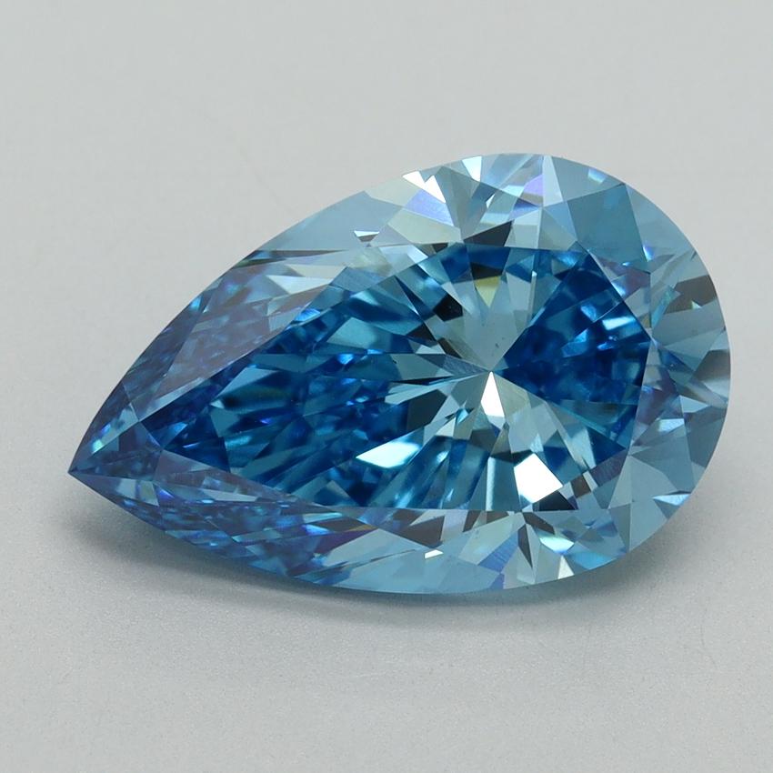 5.09 Ct. Fancy Vivid Blue Pear Lab Grown Diamond