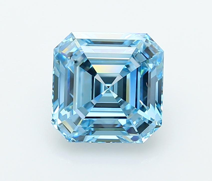 3.05 Ct. Fancy Vivid  Blue Asscher Lab Grown Diamond