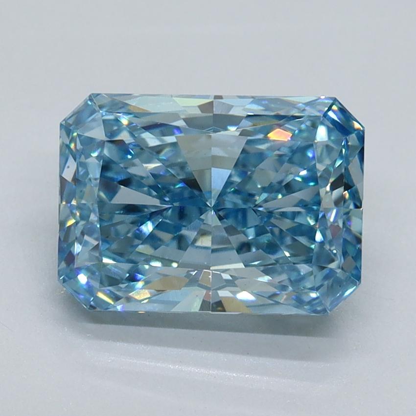 2.51 Ct. Fancy Vivid Malibu Blue Radiant Lab Grown Diamond