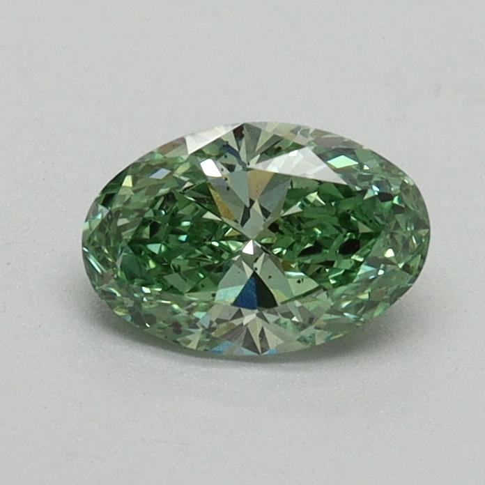0.55 Ct. Fancy Vivid Green Oval Lab Grown Diamond