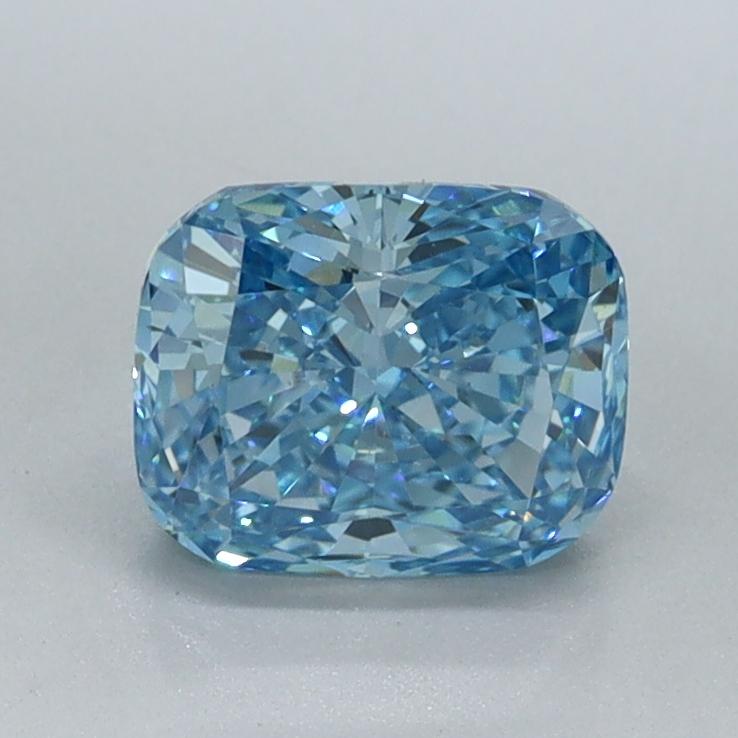 1.02 Ct. Fancy Vivid Blue Cushion Lab Grown Diamond