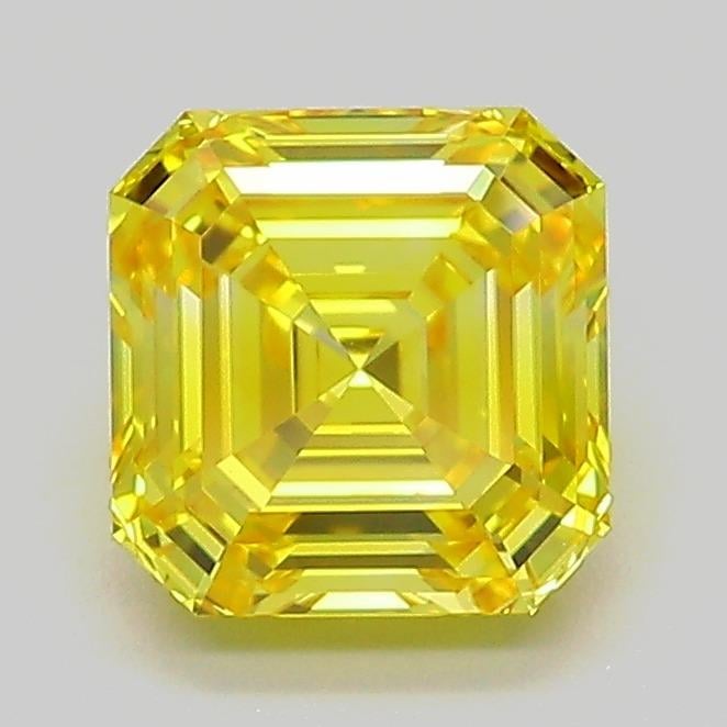 1.51 Ct. Fancy Vivid  Yellow Asscher Lab Grown Diamond
