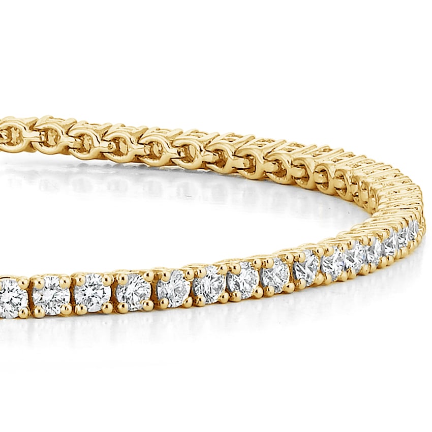 18k Yellow Gold Certified Lab Created Diamond Tennis Bracelet 3 Ct Tw