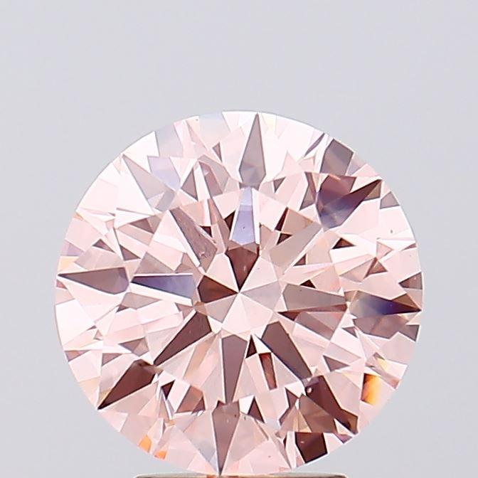 4.07 Ct. Fancy Vivid Pink Round Lab Grown Diamond