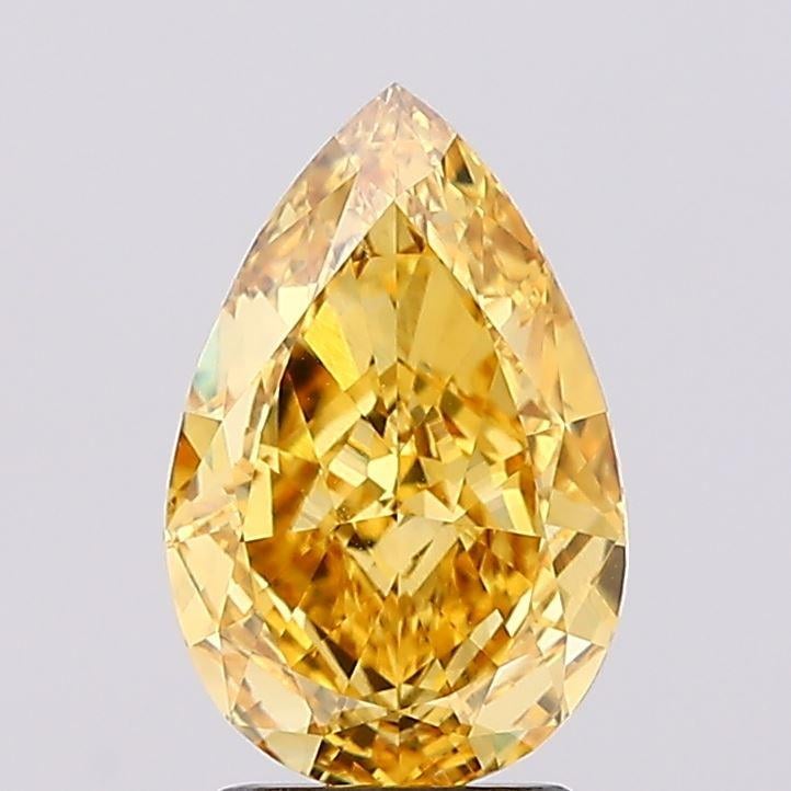 2.51 Ct. Fancy Vivid Yellow Pear Lab Grown Diamond
