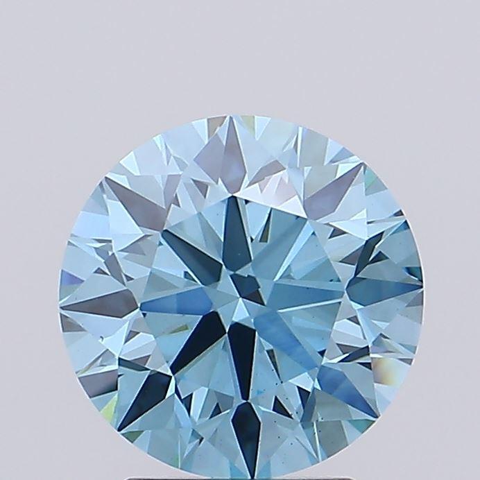 2.52 Ct. Fancy Vivid Blue Round Lab Grown Diamond