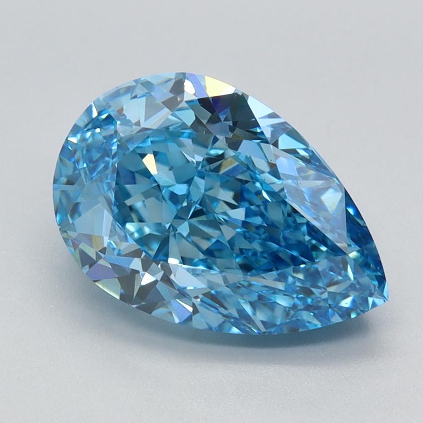 2.59 Ct. Fancy Vivid Blue Pear Lab Grown Diamond