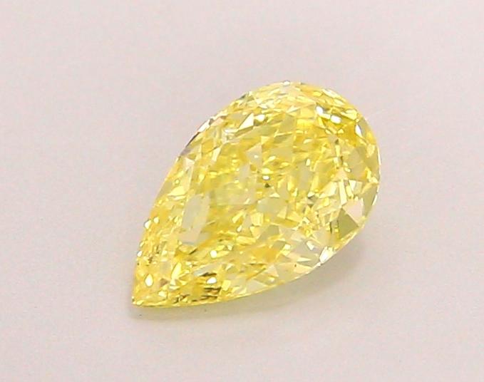 0.59 Ct. Fancy Vivid Yellow Pear Lab Grown Diamond