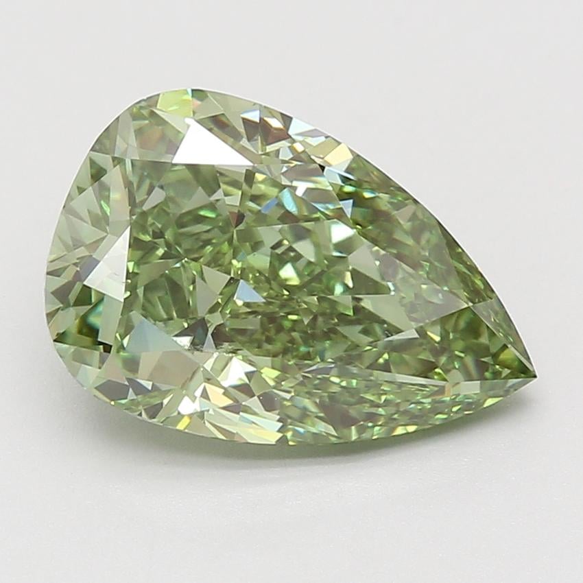 5.10 Ct. Fancy Vivid Green Pear Lab Grown Diamond