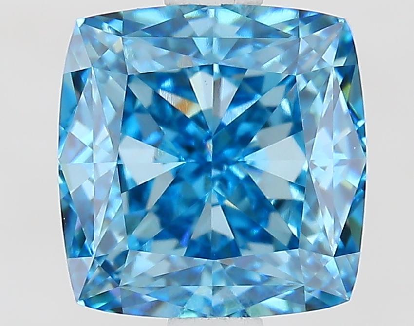 2.09 Ct. Fancy Vivid Blue Cushion Lab Grown Diamond