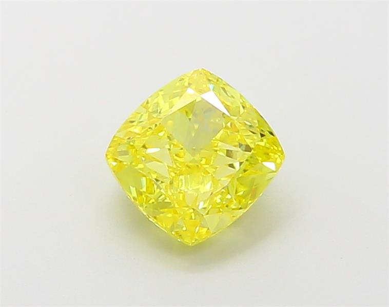 1.52 Ct. Fancy Vivid Yellow Cushion Lab Grown Diamond