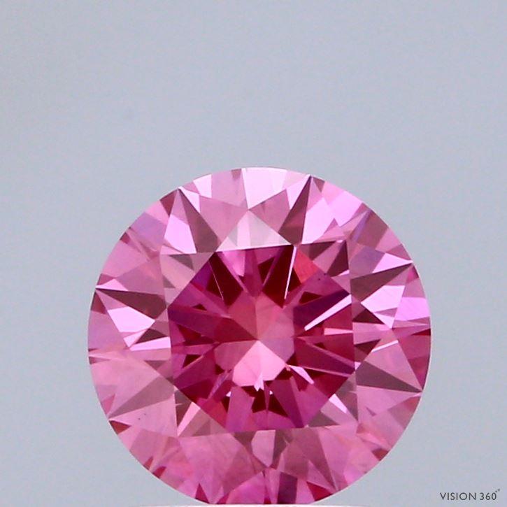 1.53 Ct. Fancy Vivid Pink Round Lab Grown Diamond