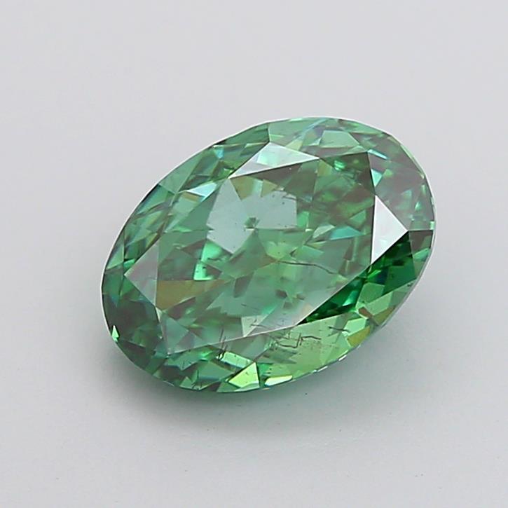 2.50 Ct. Fancy Vivid Green Oval Lab Grown Diamond