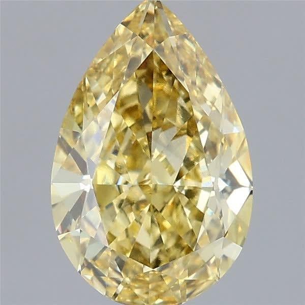 2.10 Ct. Fancy Intense Yellow Pear Lab Grown Diamond