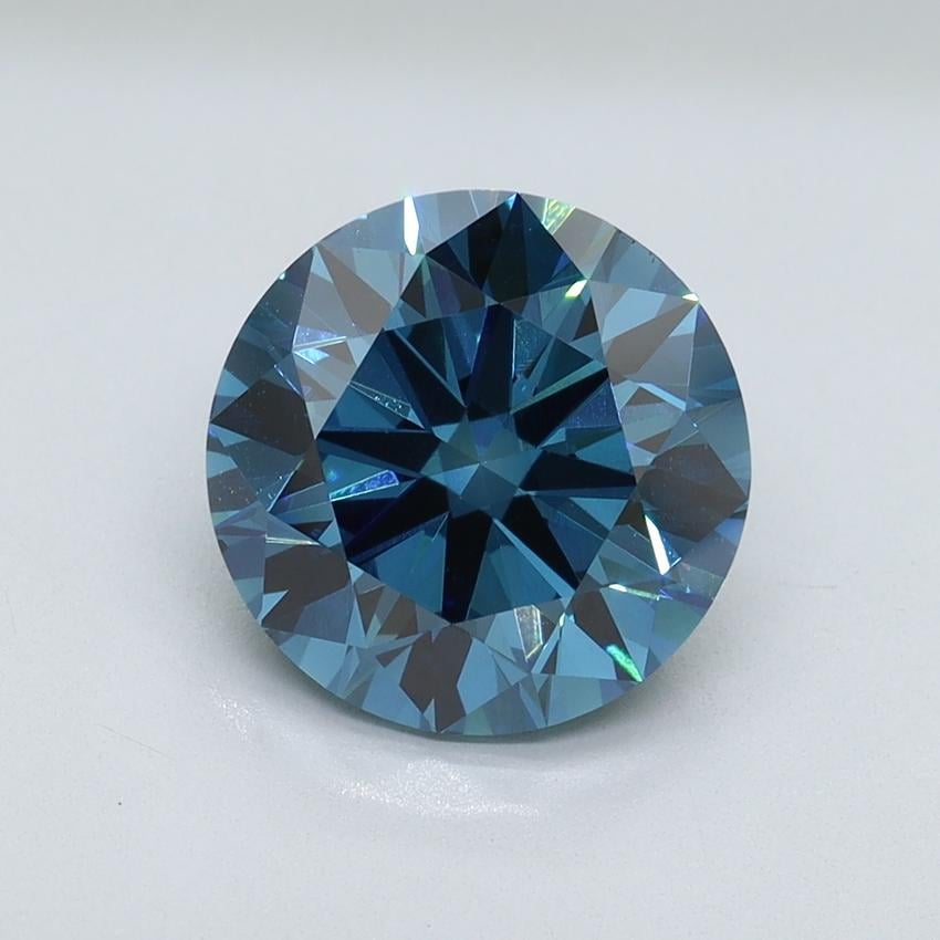 2.69 Ct. Fancy Vivid Malibu Blue Round Lab Grown Diamond