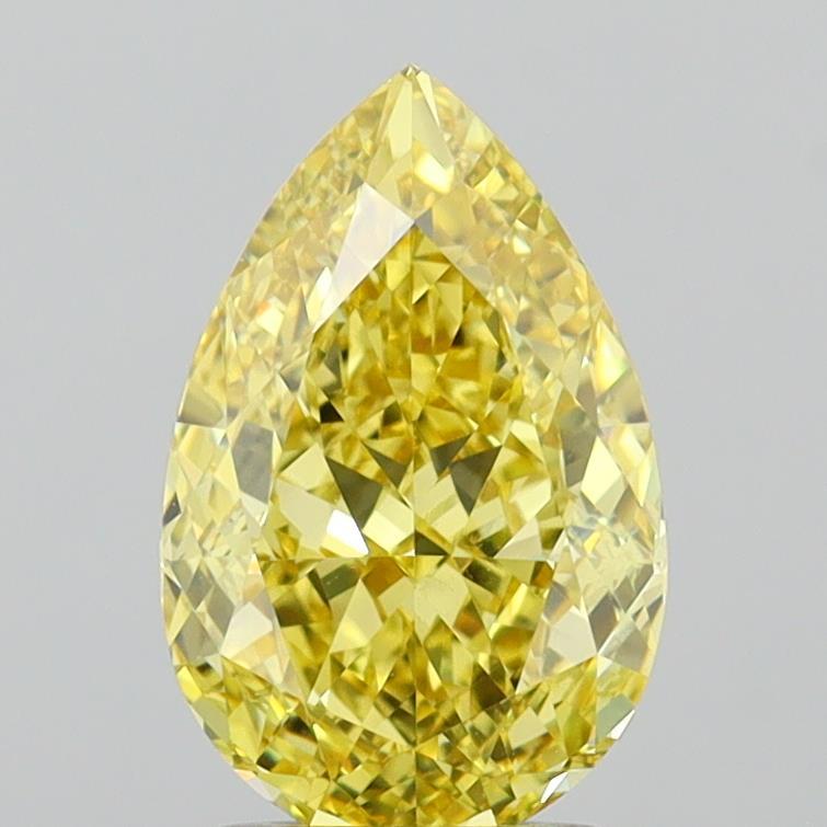 2.21 Ct. Fancy Intense Yellow Pear Lab Grown Diamond